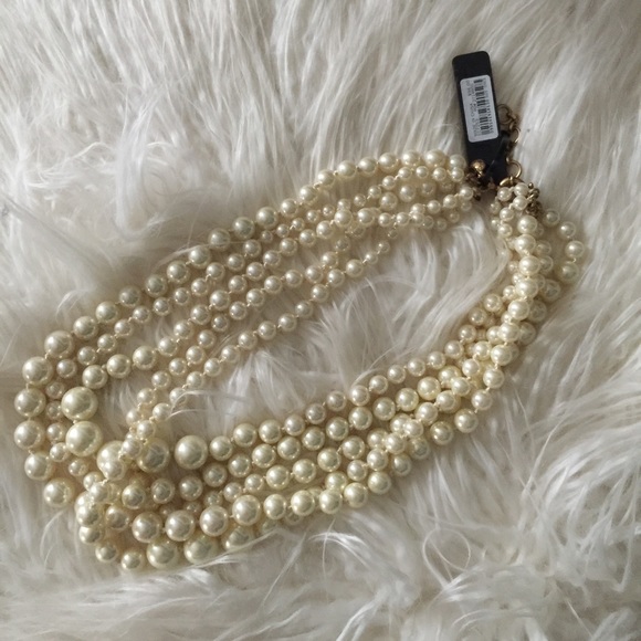 JCREW PEARL TWISTED HAMMOCK NECKLACE NWT - Picture 6 of 10